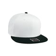 thumbnail image 1 of Cotton Twill Flat Bill 6 Panel Mid Profile Snapback Hat, Black/White, 1 of 2