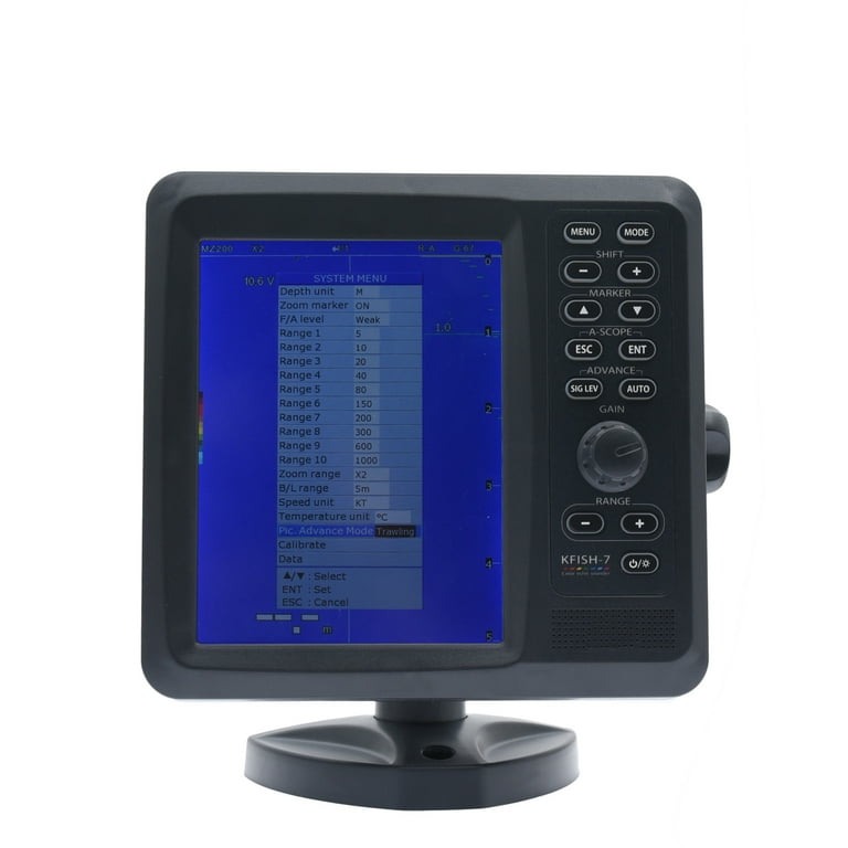 Geloo Fish Finder for Boats Portable GPS Fishfinder 7 inch Color LCD Display, Size: 20x23x6.6cm/7.87x9x2.6inch, Black