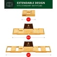 thumbnail image 4 of Royal Craft Wood Foldable Bathtub Caddy Tray, Bamboo Bathroom Caddy Natural, Expandable Bathtub Tray - Bath Tub Table Caddy with Tablet & Wine Glass Holder - SPA Bath Shelf, 4 of 8