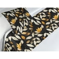thumbnail image 3 of Leaf Print Bed Runner Set, Autumn Season Leaves Contemporary Style Modern Pattern of Illustration, Decorative Bedding Scarf & a Pillow Sham for Hotels Homes, Twin, Black Ginger Ivory, by Ambesonne, 3 of 3