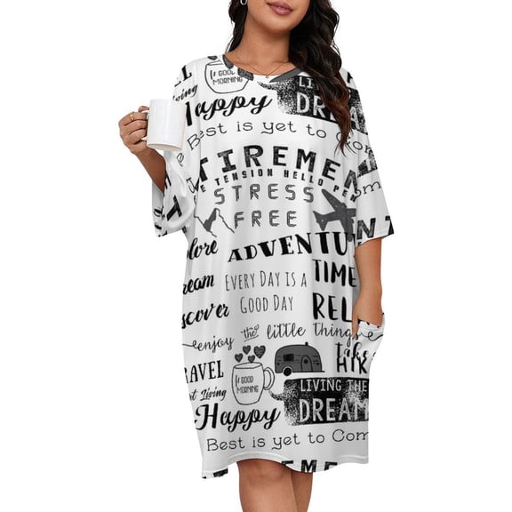 Retirement Apparel Sleepshirts For Sleeping Travels Loose Sleepdress Pajama Dress Soft Nightdress Sleepwear