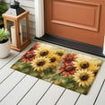 thumbnail image 5 of Summer Sunflowers 2'x3' Washable Rug, Red Yellow Floral Leaf Wood Grain Non-Slip Soft Doormat Area Rugs for Entrance Bathroom Bedsides, Carpet for Kitchen Bedroom, Entryway Floor Mat, 5 of 9