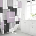 thumbnail image 2 of Lavender Fabric Shower Curtain, Modern Geometric Cloth Shower Curtain Set with Hook, Weighted Hem, White Black Grey Decorative Waterproof Shower Curtain for Bathroom 36"W x 72"L (Pack of 1), 2 of 6