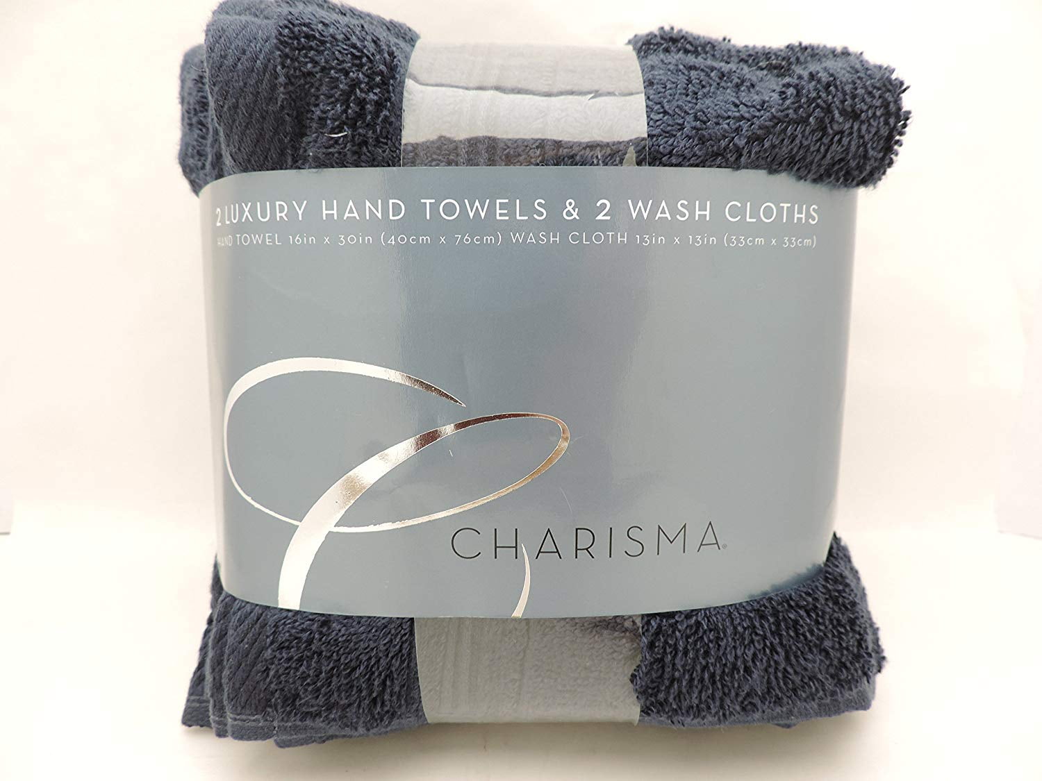 Charisma 2 Luxury Hand Towels & 2 Wash Cloths Midnight Blue