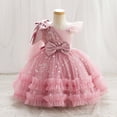 thumbnail image 3 of IBTOM CASTLE Girls Birthday Party Dress Heart Glitters Tulle Princess Dress Toddler Flower Girl Wedding Prom Pageant Gown 7-8 Years Dusty Pink, 3 of 9