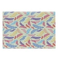 thumbnail image 1 of Colorful Cutting Board, Different Vane Feather Types on a Square Shape Striped Backdrop Print, Decorative Tempered Glass Cutting and Serving Board, Large Size, Multicolor, by Ambesonne, 1 of 1