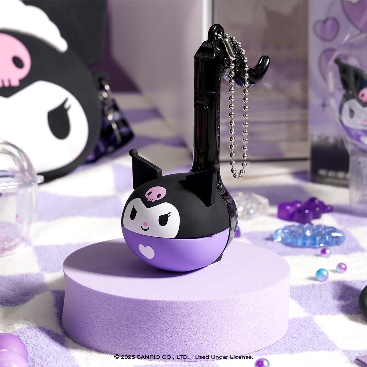 Otamatone Melody Sanrio Portable Small Size Electronic Keychain Musical Toy from Japan - Kuromi