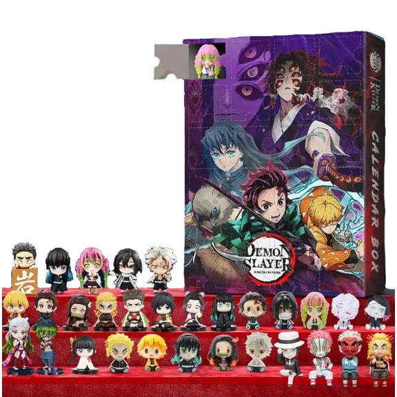 D-emon Slayer: Kimetsu No Yaiba 24-Day Christmas Advent Calendar Doll Cute Cartoon Toy Figurines And Interior Decorations Suitable For Christmas Gift