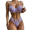 thumbnail image 2 of Tdoqot Womens Bikini Panties- Lace Cutout Slim Fit Womens Underwear Purple Size L, 2 of 5