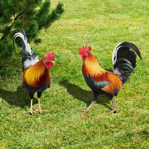 Sunjoy Tech Garden Stake Double Side Printing Plane Design Acrylic Cute Cock Lawn Insert Statue Yard Art Decoration Home Decor