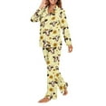 thumbnail image 5 of DISNIMO Cow Sunflower Print Women Pajama Sets 2 Piece Pj Lounge Sets Long Sleeve Sleepwear with Long Pants Casual Loose Nightwear with Pocket Button Down Loungewear, XS, 5 of 7