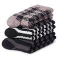 thumbnail image 3 of JAMES FIALLO Men's 3-Pairs Cozy Microfiber Anti-Skid Soft Fuzzy Crew Socks, 3 of 4