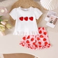 thumbnail image 2 of HCNTES Toddler Baby Girl Spring Summer Clothes Set Short Sleeves T-Shirt Tops + Shorts Cute Outfits Set For 6-24 Months 2t 3t 4t 5t 6t 7t 8t 9t Kid School Activities, 12-18 Months, 2 of 8