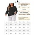 thumbnail image 5 of Agnes Orinda Women's Plus Size Dressy Casual Shirts Button Up Notch V Neck Long Sleeve Work Office Blouses Tops 3X Black, 5 of 5