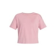 thumbnail image 4 of Time and Tru Women's Boxy Slub Tee with Short Sleeves, Sizes XS-XXXL, 4 of 5