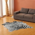 1 Pack Cute Faux Zebra Print Rug, Nonslip, for Office, Kids Room