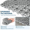 thumbnail image 4 of Tzou 50-Pack 12"x12" Interlocking Drainage Tiles - Non-Slip PVC Floor Mats w/Holes for Pool Decks, Bathrooms, Kitchens | Modular Splicing Design, Fast-Draining (Grey/Black), 4 of 8