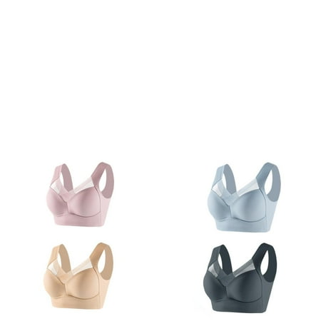 Wijhcboe 2 Pack 2PC Womens Bras Push up Front Closure Women s Large Strapless Lace Women Bras plus Size Sports Tank Top Underwear Thin Sports Bra for Women Side Fold Side Gather Adjustable Bra for W