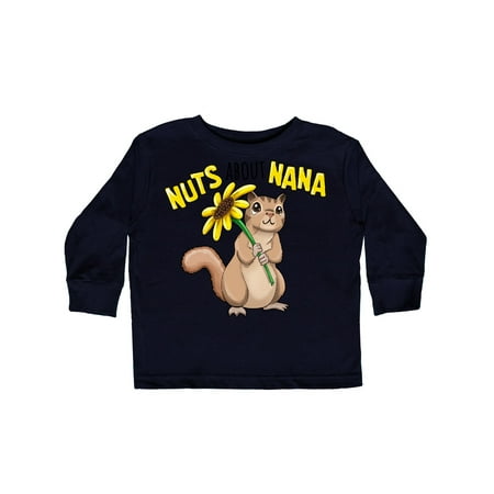 

Inktastic Nuts about Nana Cute Chipmunk with Sunflower Gift Toddler Boy or Toddler Girl Long Sleeve T-Shirt