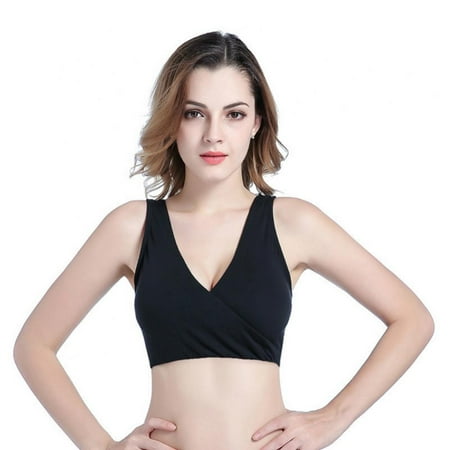 Nursing Sleep Bra Breastfeeding Bras Wireless Maternity Wide Band Shoulder Straps Bra  1 Pack