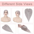 thumbnail image 2 of MY-LADY 100% Remy Human Hair Women Topper Hair Toppers Silk Base Hair Pieces Clip In Hair Topper with 3D Air Bangs 17 Colors 16inch #GREY, 2 of 8