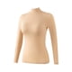 thumbnail image 2 of Ropa interior térmica de moda para mujer, blusa de poliéster de manga larga con cuello alto, cómoda y lisa., 2 of 5