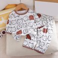 thumbnail image 2 of masbird Boys Girls Pajamas 2 Pieces Pajama Set Long Soft & Cute for Kids Jmmies Clothes Fall Winter Sleepwear for 6-24 Months 2 3 4 5 6 7 8 9 T Children(Coffee,4-5 Y), 2 of 4