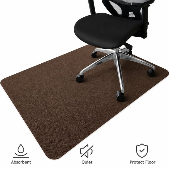 Office Chair Mat, 120x160cm Anti-Slip Diatomite Floor Protector for Hardwood, Desk Chair Cushion, Light Brown
