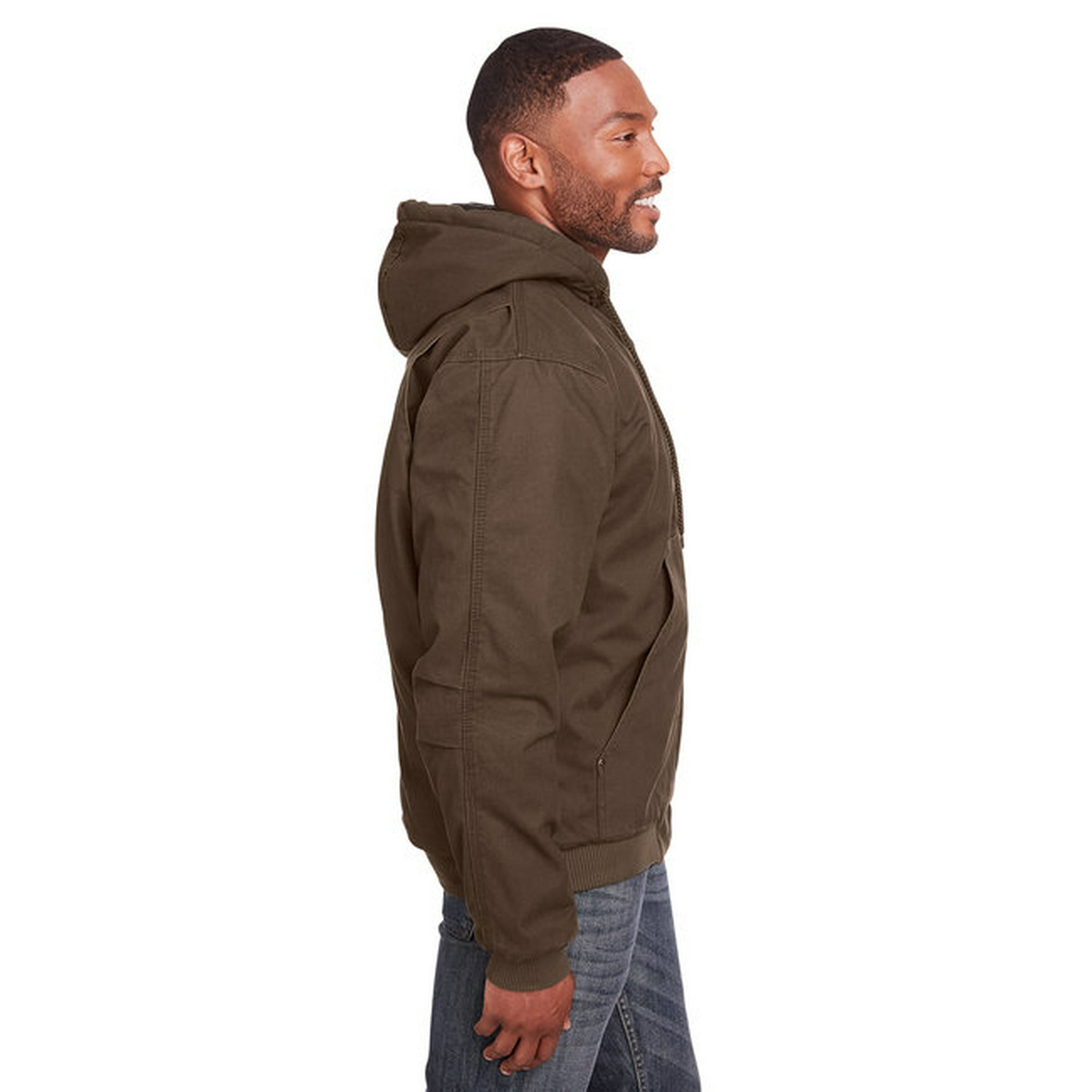 Berne Men s Big Tall Original Washed Hooded Jacket Bark 3X Large Regular