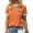 Orange, variant on Langwyqu Womens Summer Casual Short Sleeve T Shirts Basic Color Block Tee
