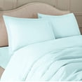 thumbnail image 3 of 4 Pc Cotton Sheet Set - Egyptian Cotton Sheet Set - Cotton Flat Sheet - Cotton Fitted Sheet - Cotton Pillowcase - Ultra Soft Luxurious Bedding Set -(Baby Blue/Cal Queen), 3 of 6