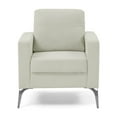 thumbnail image 4 of Corduroy Accent Sofa Chair, Modern Square Armchair with Metal Legs, Comfy Upholstered Reading Chair for Living Room, Bedroom, Apartment, Beige, 4 of 7
