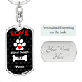 thumbnail image 2 of Tosa Stainless Steel or 18k Gold Premium Swivel Dog Tag Keychain, 2 of 16