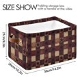 thumbnail image 4 of Yayeee 2 Pack Canvas Storage Basket with Handles for Shelves Fabric Bins Closet Organizer, Star Spangled Squares, 4 of 8