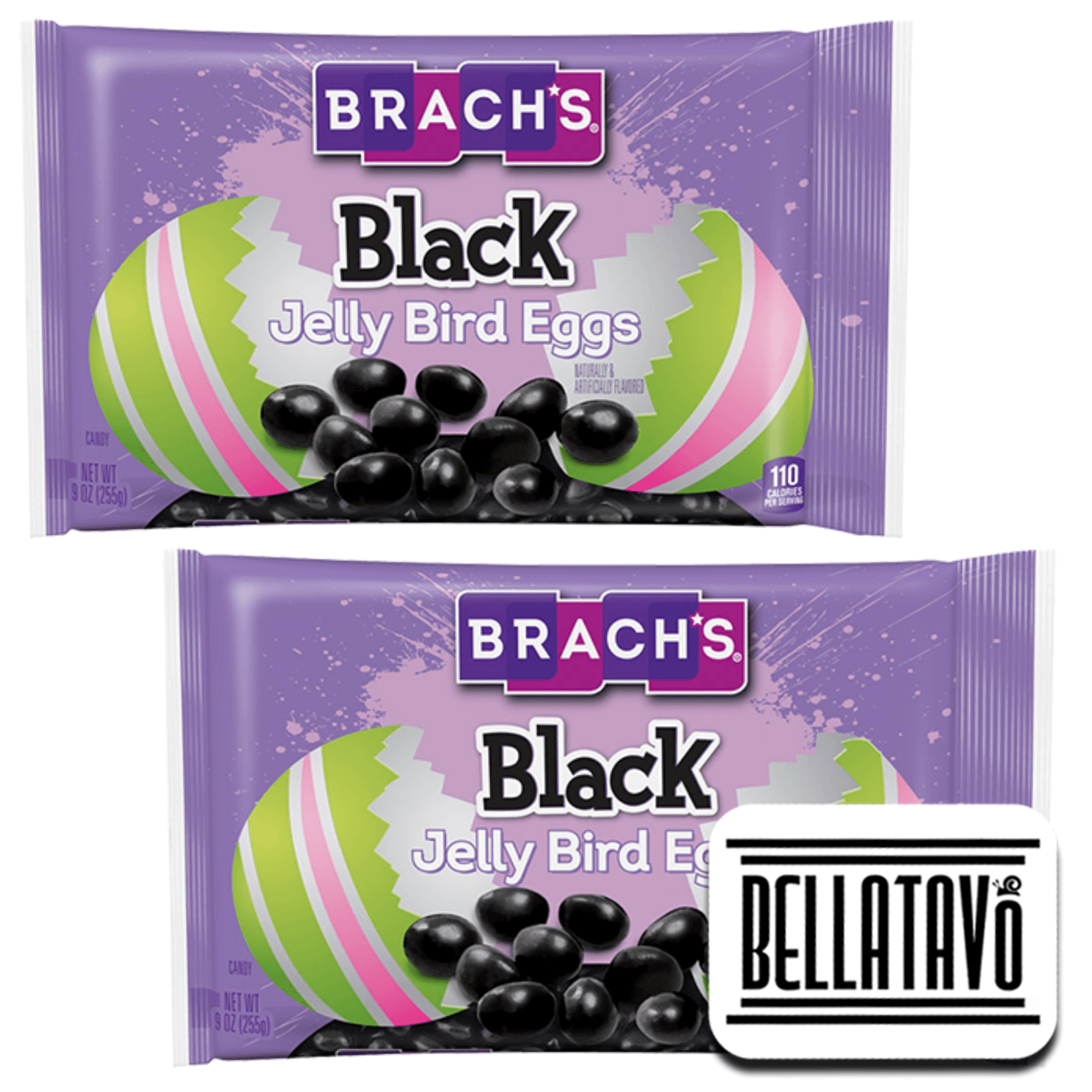 Black Jelly Beans Bundle. Includes Two9 Oz Bags of Brach's Black Jelly