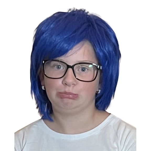 My Costume Wigs Sadness Inside Out Color Blue Sad Riley Emotion Halloween Dress Up Cosplay Wig One Size Fits All