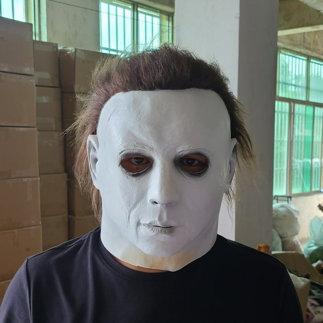 Máscara de Halloween Michael Myers Scary de cara completa con luz LED
