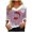 Pink, variant on Women Christmas Outfit Women's Autumn Winter V Neck Long Sleeve T-Shirt with Festive Holiday Print Design for Casual Wear Blue 2XL