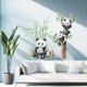thumbnail image 4 of 2 hojas de pegatinas de pared de panda de dibujos animados, 2 estilos de pegatinas decorativas de animales de bambú, pegatinas de pared extraíbles despegables y adhesivas, 4 of 8