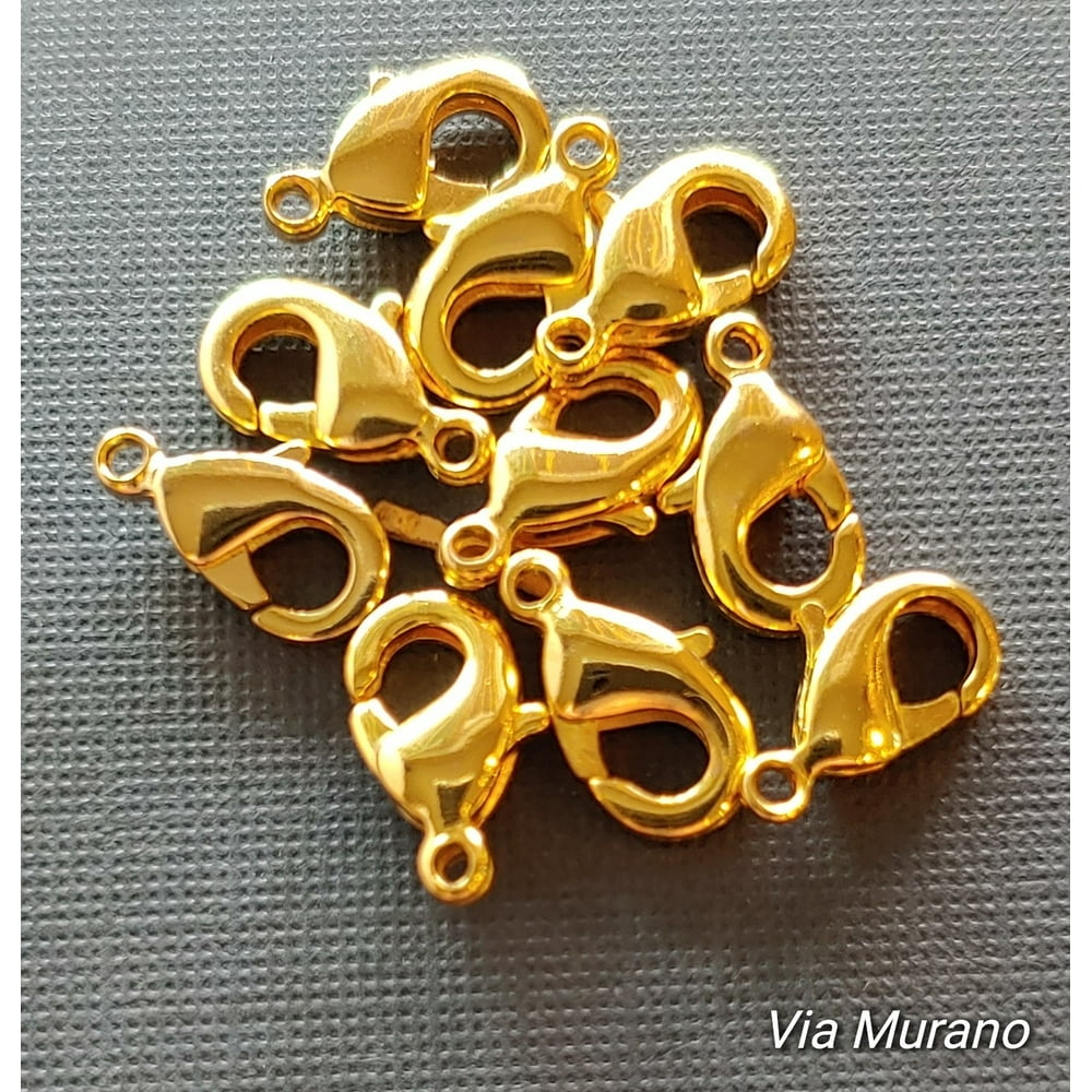 DuroPlate Lobster Clasp 9mm 24kt Gold Plate. Package of 10 Lobster Claw