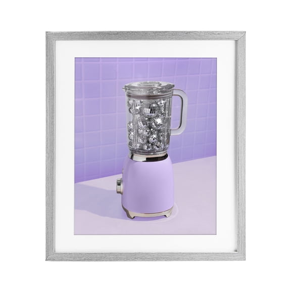 Stupell Industries Modern Disco Drink Blender over Purple Gray Framed Print Under Glass, 17 x 21, by LISH Creative