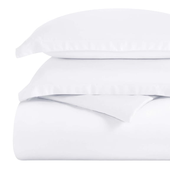 Superior Egyptian Cotton 300 Thread Count Duvet Cover Set, Twin, White