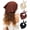 Black/Coffee Brown/Beige, variant on 3-piece floral headscarf set, chiffon headscarf handkerchief, vintage bohemian style hair scarf, suitable for women and girls