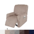 thumbnail image 2 of Amdohai 4 Separate Piece Waterproof Stretch Recliner Sofa Cover Suede Chair, 2 of 7