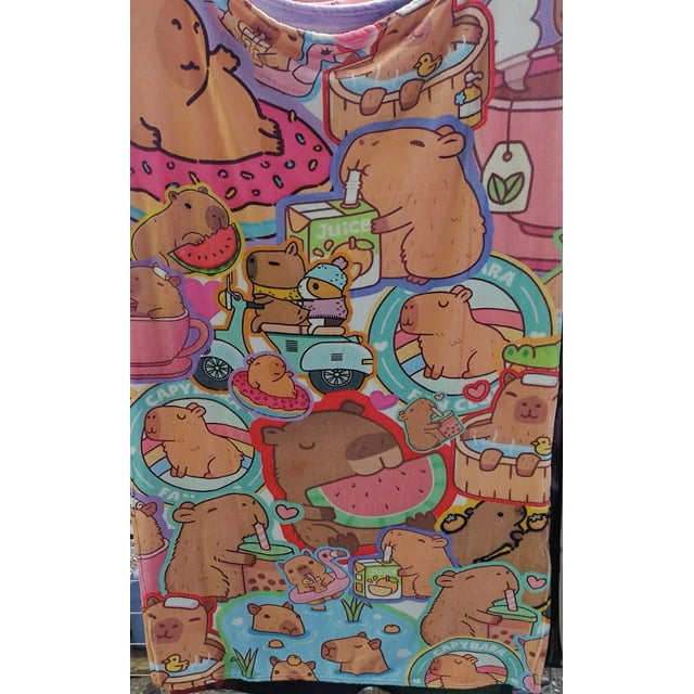 Exclusiva! Cobija Frazada Ultra Suave Capibara Collage Colors