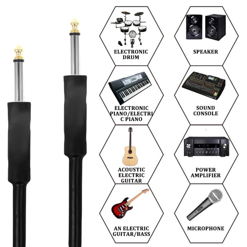 CEORPER 6.35mm Amp Guitar Cable for Studio Monitor Electric Guitar, Keyboard, Mixers