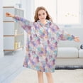 thumbnail image 5 of FORMRS Wearable Blanket Hoodie with Sleeves for Kids Cozy Flannel Sweatshirt, Watercolor Marble Pattern, 5 of 7
