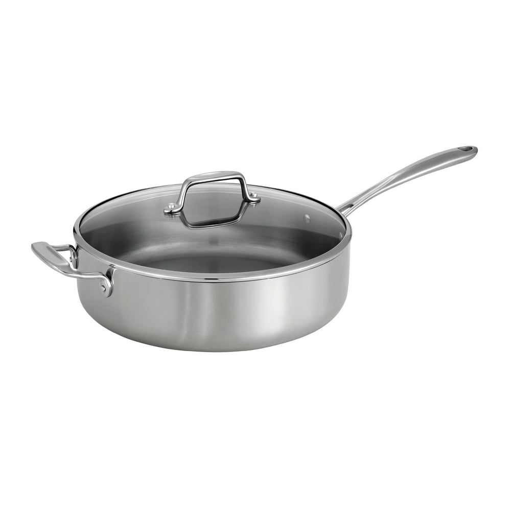 Tri-Ply Clad 6 Qt Covered Stainless Steel Deep Sauté Pan - Walmart.com