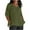 Olive Green, variant on Wyobmus Women Casual Tops V Neck Half Sleeve Linen T Shirt Side Slit Summer Tunic Loose Fit Shirt S-2X Olive Green