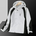 thumbnail image 2 of Kmdttou Men's Rain Jacket Waterproof with Hooded Hiking Coat Lightweight Windbreaker Thermal Hiking Coats White 4XL, 2 of 8